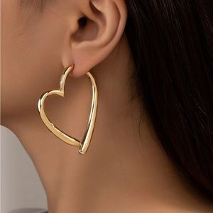Luxe Heart Hoop Earrings
